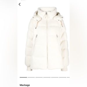 Authentic White/Creamish Mackage Women’s Coat Sz: 14 (fits like a small)